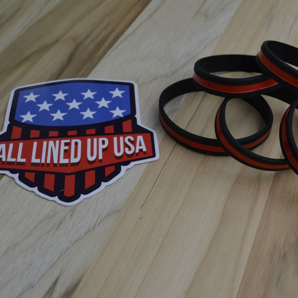 Thin Red Line Silicone Bracelet